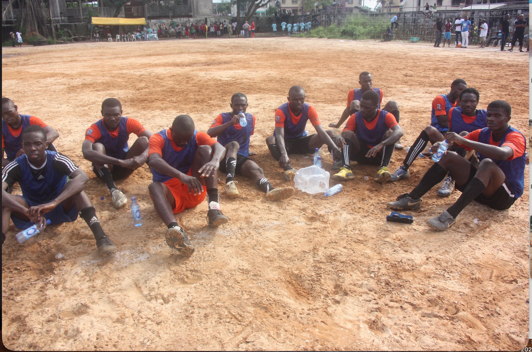 Players taking a well-deserved break