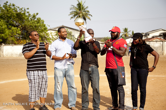 Trophy presentation at Soccer Fiesta