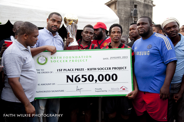 First place cheque presentation