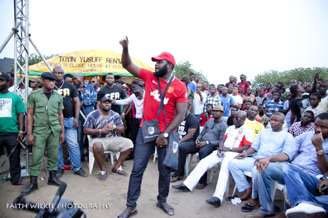 Performer addressing the audience