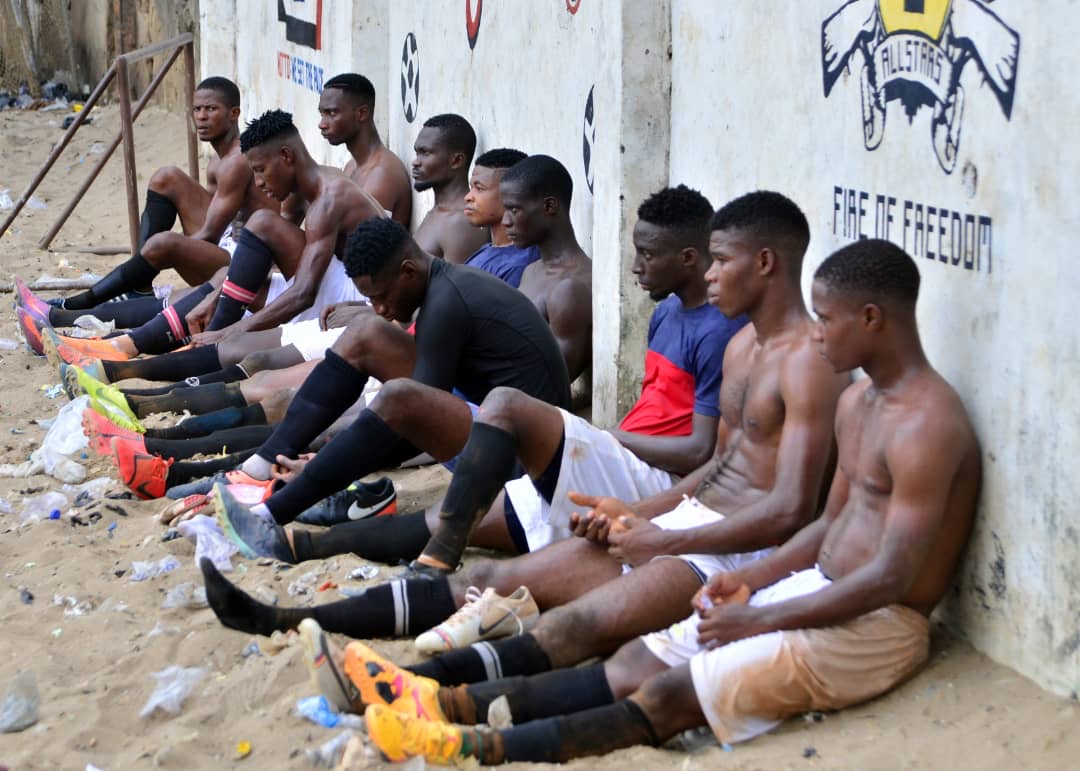 Players resting between matches